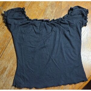 Vintage Y2K Black Babydoll Top JrXL Witchy Gothic Fairy Peasant USA see pictures